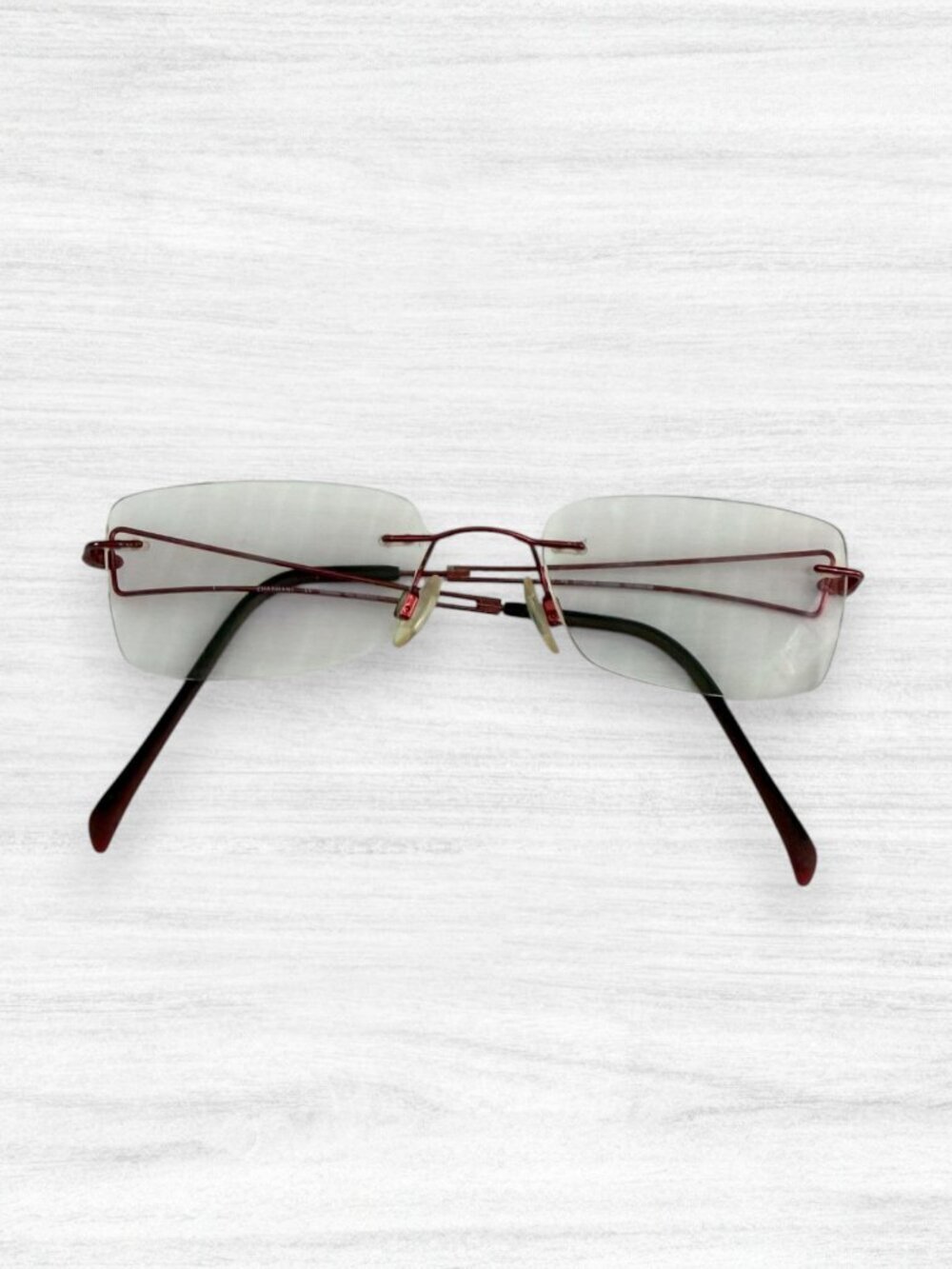 Charmant Y2K Titanium Rimless Eyeglass Glasses Frames Burgundy Red 52-17-145